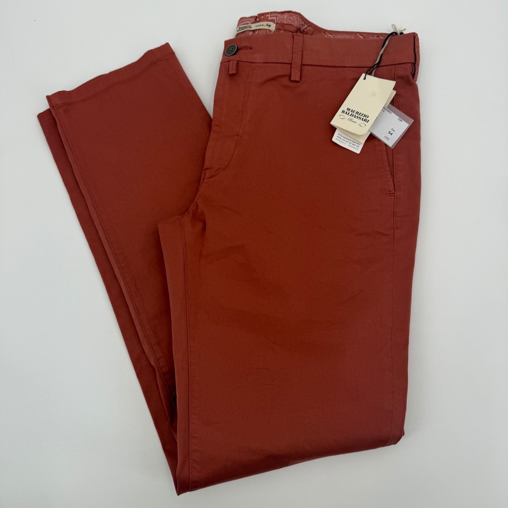 Maurizio Baldassari Brera Boffi Sport Pants Rust Orange Made in Italy Size 54